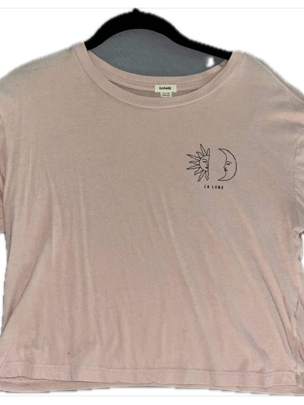 Garage Pink Sun & Moon Cropped Graphic Tee